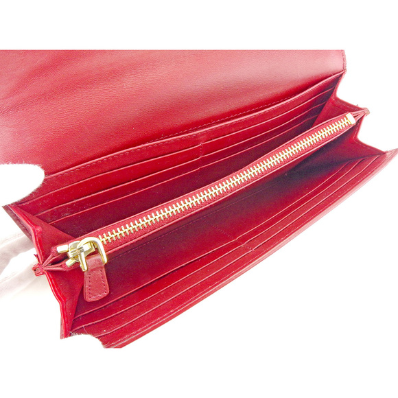 Miu Miu Long Wallet Red Enamel Leather - Picture 5 of 6